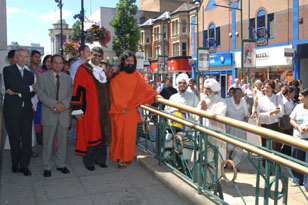 With Mayor outside Ilford Town Hall