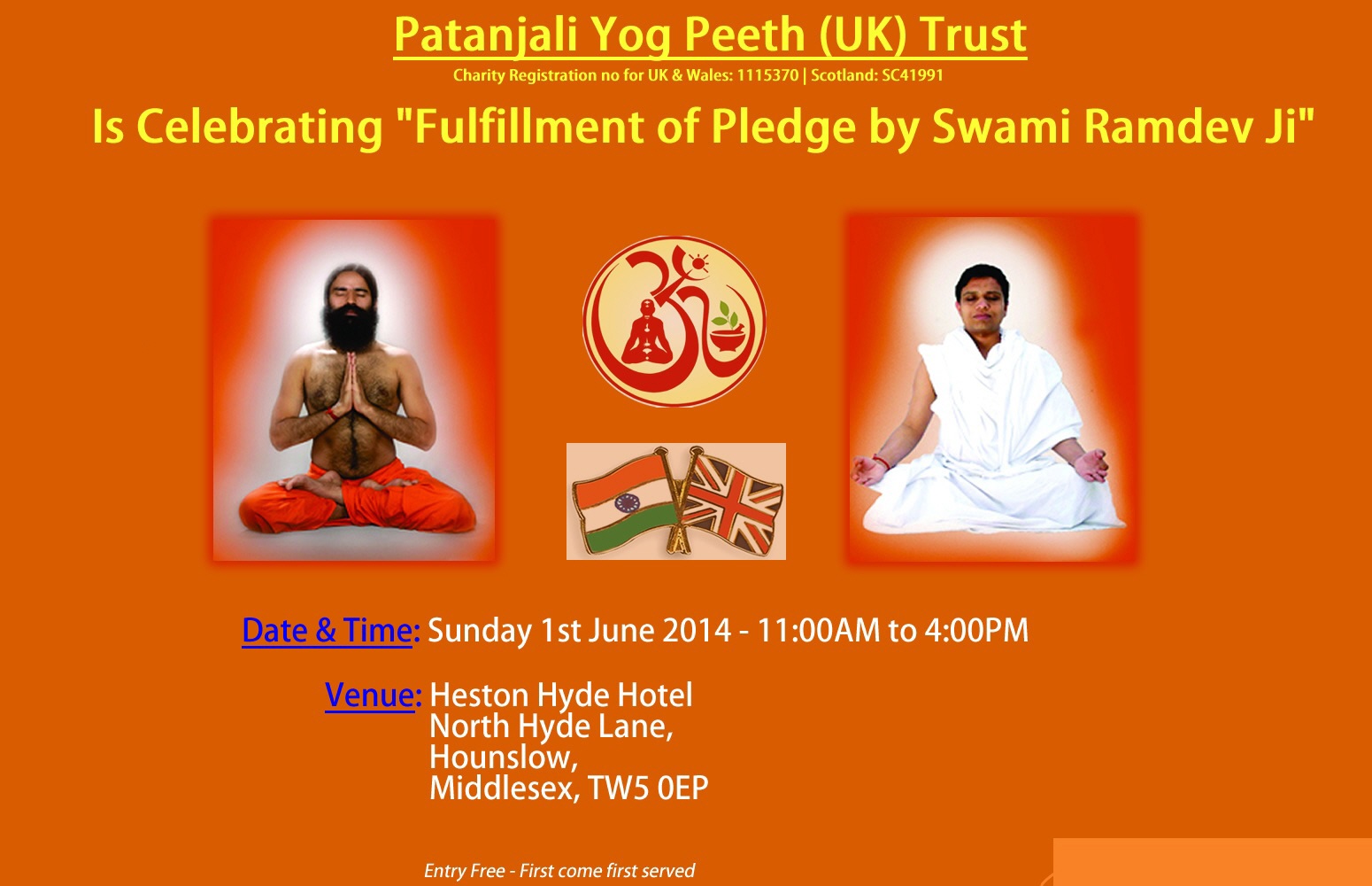 Fulfillment of Pledge - Sunday, 1st June 2014